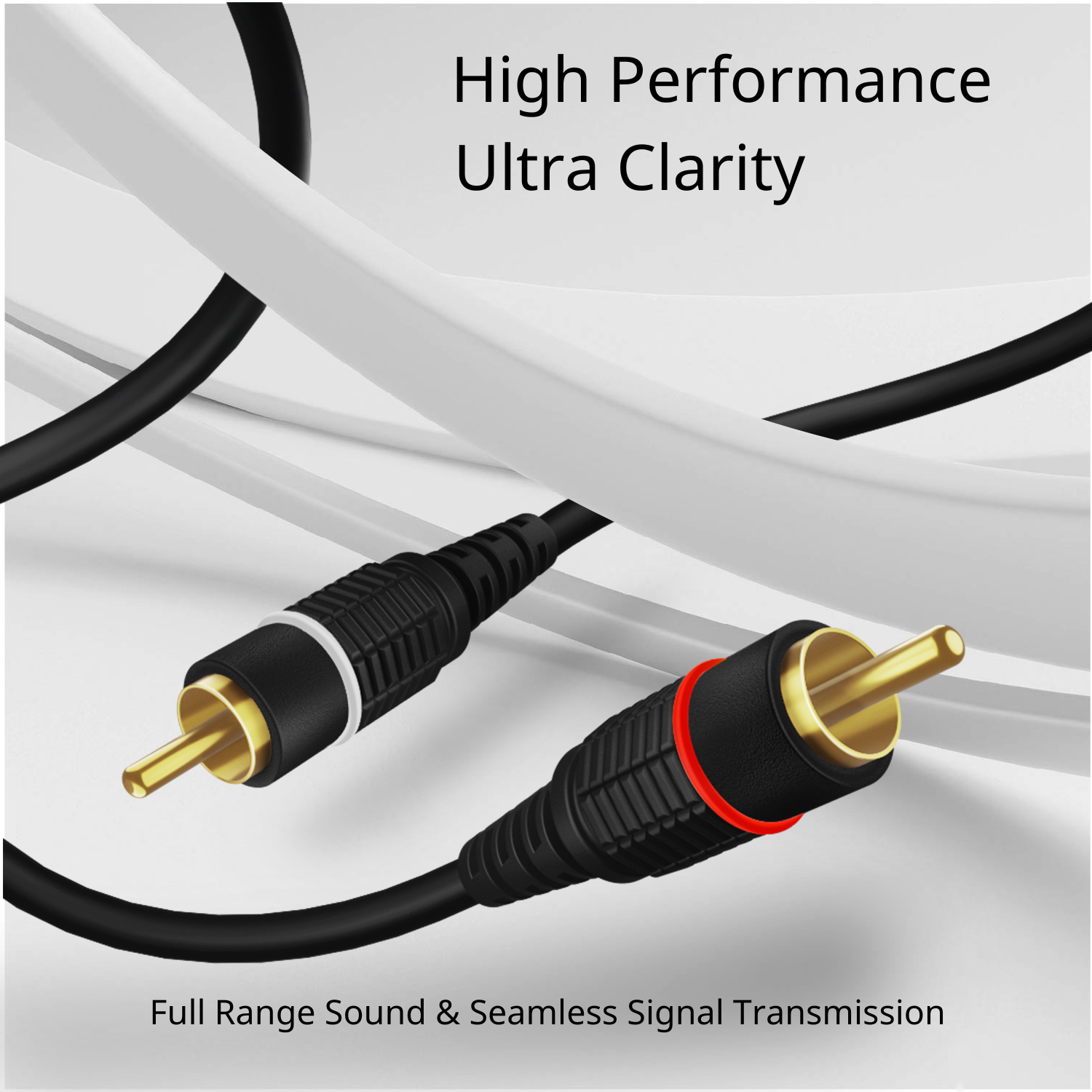 2RCA Stereo Audio Cable (6 Feet) - Dual RCA Plug M/M 2 Channel (Right and Left) Gold Plated Dual Shielded RCA to RCA Male Connectors Black - image 2 of 6