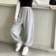 thumbnail image 5 of LIaqionyy Girls Cotton Joggers Baggy Sweatpants High Waisted Drawstring Fall Fashion Winter Clothes Jogger with Pockets, 5 of 7