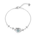 thumbnail image 4 of Pulsera Star Girl de diseño único, pulsera de lujo con dije de piedra lunar de planeta azul, cadena de plata de 9,65 pulgadas, 4 of 5