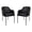 Black, variant on Loft Contemporary Vegan Leather Metal Armchair in Black - Set of 2