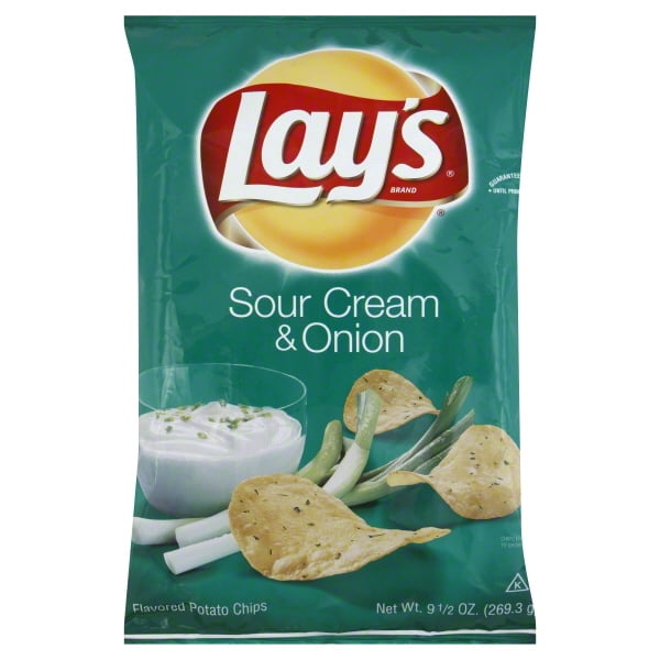 Lay's Sour Cream & Onion Flavored Potato Chips, 9.5 Oz.