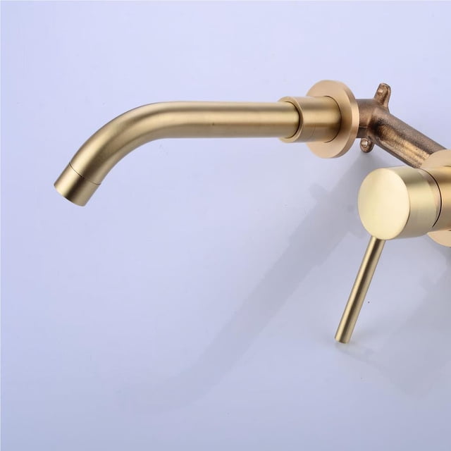 Concealed Basin Faucet 360 Degree Rotation Retro Copper Hot And Cold Sink Faucet Double Hole Wall Buried Faucet for Kitchen Bathroom Hotel