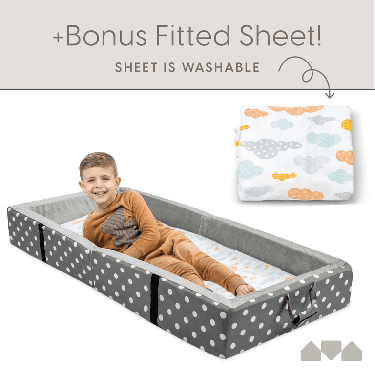 Milliard Portable Toddler Travel Bed Nap Mat Washable Fitted Sheet Great for Travel Camping Trips and Sleepovers Light Grey