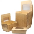 thumbnail image 1 of Cajas de ensalada para llevar, 50 unidades de 500 ml, con ventana, resistentes al agua y al aceite, para sándwiches, tartas de queso y hamburguesas., 1 of 6