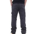 thumbnail image 5 of Fleece Lined Cargo Pants for Men with Pockets Straight Leg Trousers Mens Casual Solid Color Thermal Warm Elastic Waist Hiking Work Pant, 5 of 5