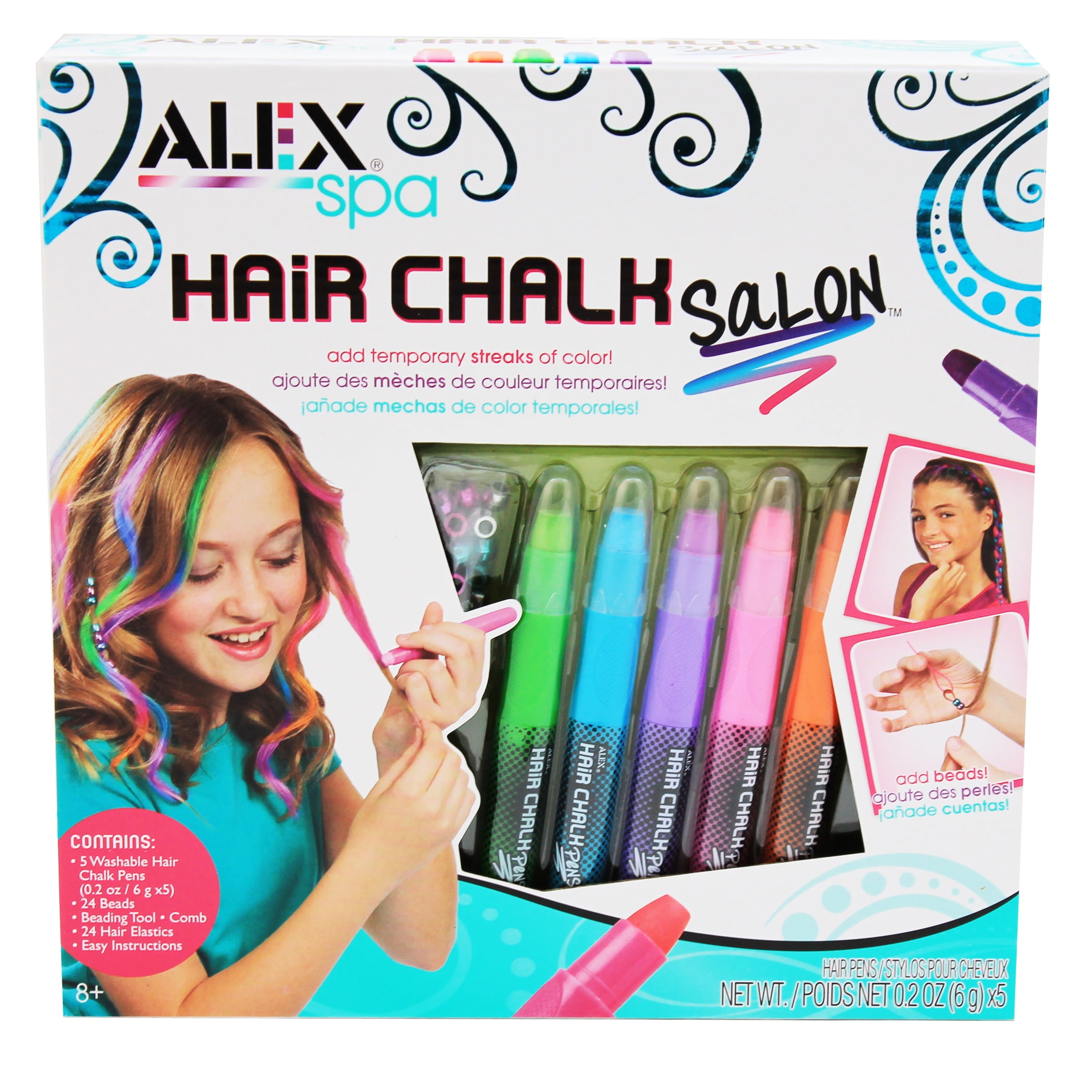 10 Temporary Non-Toxic Easy Washable Deluxe Hair Chalk Gift for Children 