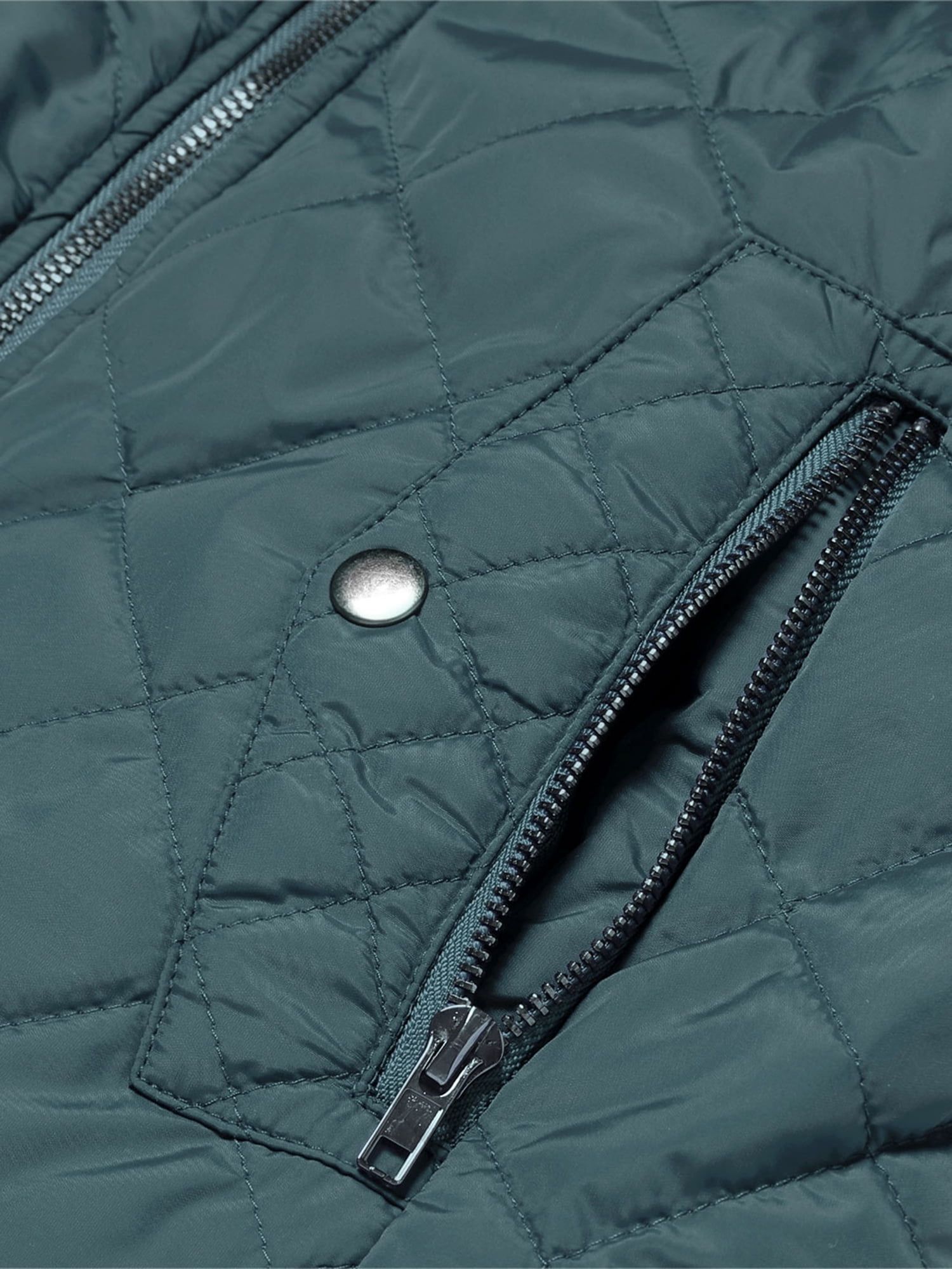 DARING DIVA Women's Zip Stand Collar Quilted Padded Vest M Forest Green