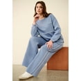 thumbnail image 2 of Ellos Plus Size Studio Piped Boxy Fleece Sweatshirt, 2 of 2
