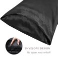 thumbnail image 4 of Auchen Satin Pillow Case, 2 Pack Satin Queen Silky Pillowcase for Hair and Skin, Satin Pillowcase Set of 2-King Size (20"x36")Black, 4 of 10