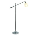 thumbnail image 3 of Lalia Home 55.5" Swing Arm Floor Lamp with Clear Glass Cylindrical Shade, Chrome, 3 of 9