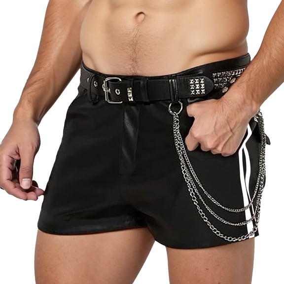 Fgnfyis Men's Casual Shorts for Everyday Wear Comfortable Slim Fit Button Leather Shorts Ideal for Spring Summer Autumn Versatile Style for T Shirts and Tank Tops Mens Casual Shorts White XXXL