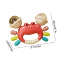 thumbnail image 3 of Cute Crab Infant Rattle Teether Toy for 0-12 Months - Sensory Grip Training Sand Hammer, Colorful Puzzle Toy to Boost Motor Skills & Auditory Development, Easy to Clean,Red, 3 of 6
