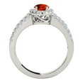thumbnail image 4 of Rings for Women 1.68 Carat Diamond and Oval Shaped Garnet Ring prong 10K White Gold, 4 of 5