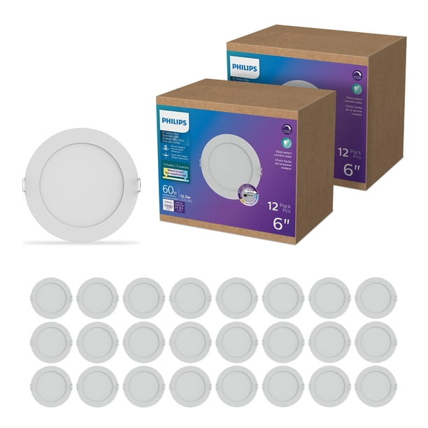 Lámpara LED PHILIPS Slim de 12,5 W (60 W), 6 pulgadas, 24 unidades