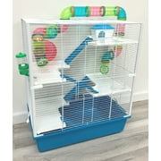 5-TIERS EXTRA LARGE Hamster Mansion Mouse Habitat Gerbil Home Critters Mice House Cage with Complete Set of Accessories Expandable and Customizable Crossover Tube Tunnel
