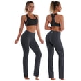thumbnail image 2 of BUBBLELIME 29""/31""/33""/35"" 4 estilos Pantalones de yoga con piernas rectas para mujer Control de barriga - Pierna recta_Shadowcharcoal L_33"" Entrepierna, 2 of 5