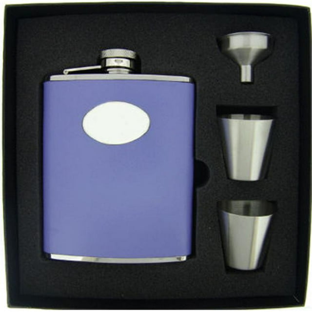 Blossom Lavender Leather 6oz Deluxe Flask Gift Set
