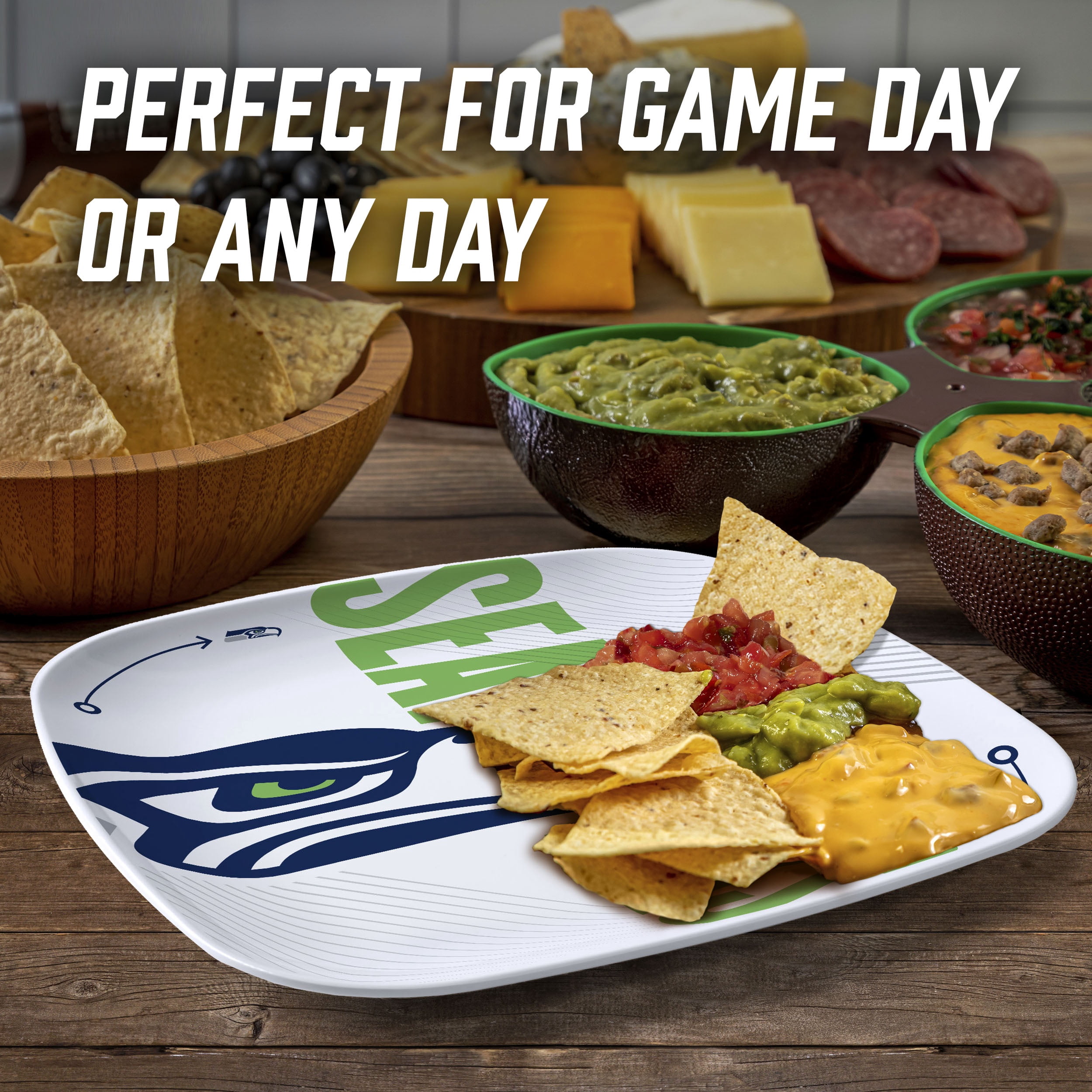 YouTheFan NFL Seattle Seahawks Large Party Plate