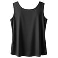 thumbnail image 5 of Women Silk Satin Tank Tops Dressy Scoop Neck Camisole Sleeveless Blouses Shirts Casual Summer Tank Black L, 5 of 5