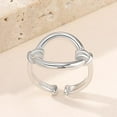 thumbnail image 2 of S925 Bague en Argent Sterling pour Femmes Ronde Bague à Nœud Creux avec Taille Réglable, 2 of 8