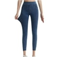 thumbnail image 3 of REALiKUN Jean Leggings Jeggings for Women Elastic High Waist Slim Fit Skinny Stretchy Imitation Denim Pants, 3 of 4