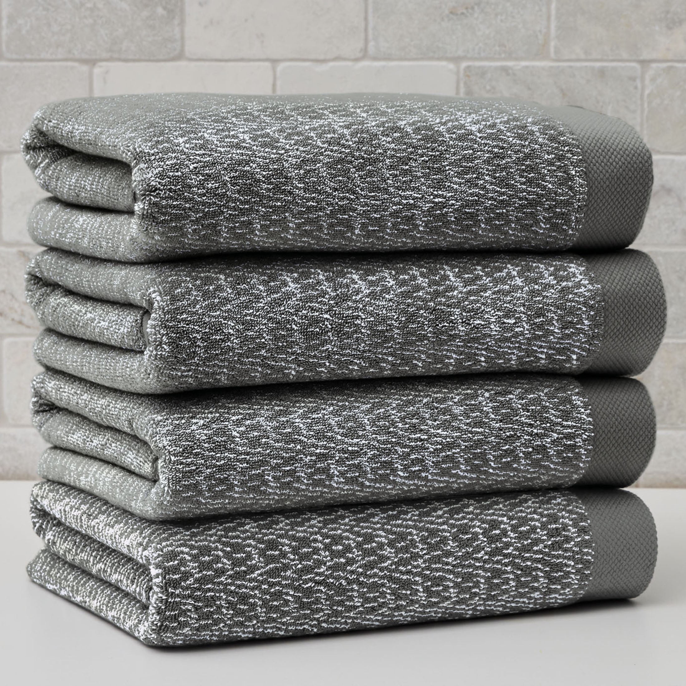Better Homes & Gardens Signature Soft Cotton Melange 6 Piece Bath Towel Set,Gray Flannel
