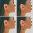 thumbnail image 2 of 5 Pairs Gold Hoop Earrings for Women | 18K Gold Plated Huggie Hoop Earrings Set for Girls Hypoallergenic Cartilage Earrings Lightweight Hoop Earrings Set 5 Size 12/14/16/18/20mm, 2 of 8