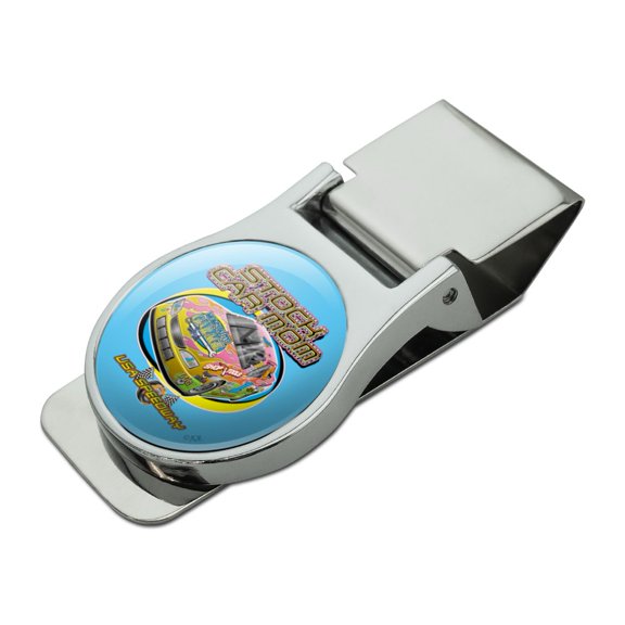 Stock Car Racing Mom USA Speedway Garage Satin Chrome Plated Metal Money Clip
