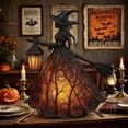 thumbnail image 5 of BingTong Halloween Witch Lamp, Stained Gothic Witch Hat Led Lamp for Stained Glass Inspired, Spooky Decorative Standing Night Light, Halloween Party Lighting Decorations Indoor black, 5 of 11