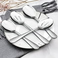 thumbnail image 3 of Hammered Serving Spoons, 8-Piece Metal Serving Utensils Set - Solid Spoon x 4, Slotted Spoon x 4, Stainless Steel Hostess Tablespoons Set Serve for Catering Buffet Party Kitchen Restaurant, 3 of 9