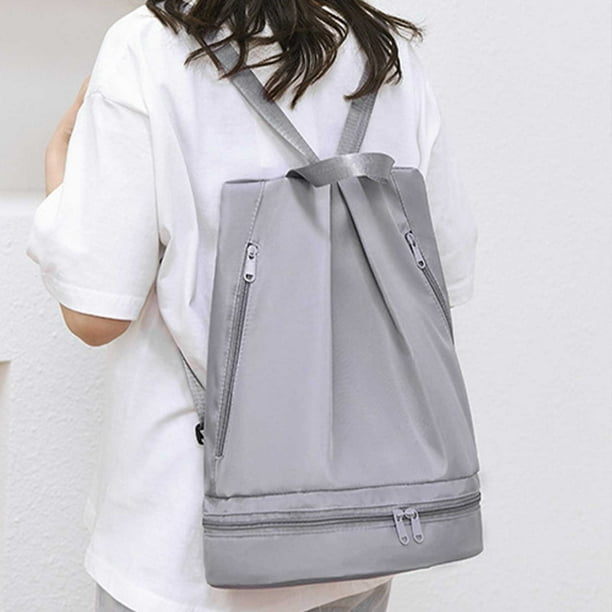 Mochila de playa con compartimento para zapatos | Bolsa deportiva de nailon con separación entre humedad y sequedad | Bolsa ligera para gimnasio, viajes y natación para mujeres, adolescentes y