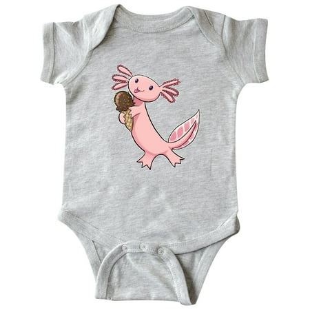 

Inktastic Cute Axolotl Eating Ice Cream Gift Baby Boy or Baby Girl Bodysuit