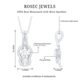 thumbnail image 4 of Rosec Jewels Certified Moissanite Knot Necklace - with Chain - Toi Et Moi Necklace - D-VS1 Quality - Ready to Gift for Valentines, 18K White Gold, 4 of 6