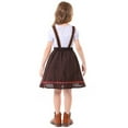 thumbnail image 5 of FYMNSI Girls Oktoberfest Dress German Bavarian Dirndl Dresses 3 Piece Beer Festival Outfit Set Coffee 8-10 Years, 5 of 6