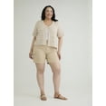 thumbnail image 2 of Terra & Sky Women's Plus Open Front Cardigan with Short Sleeves, Sizes 0X-5X, 2 of 5