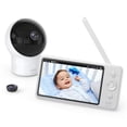 thumbnail image 1 of eufy Security Baby Monitor Spaceview E110 con cámara de seguridad y audio bidireccional, resolución HD 720p, visión nocturna, pantalla de 5", lente gran angular de 110° incluida, reproductor de canció, 1 of 5
