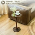 thumbnail image 3 of Round Side Table, Small Drink Table for Small Spaces, Modern Accent Nightstand with Solid Wood Leg for Living Room, Bedroom, Corners, and Office (Rustic Brown), 3 of 7
