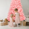 thumbnail image 5 of Gymax 7.5ft Pink Artificial Christmas Tree Hinged Spruce Full Tree w/ Metal Stand, 5 of 10