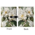 thumbnail image 2 of 9.2x6.7 inch Leather Notebook 100 Sheets, Multi-Pocket Design & Pen Loop Vintage White Camellias Refillable Journal Organizer, 2 of 6