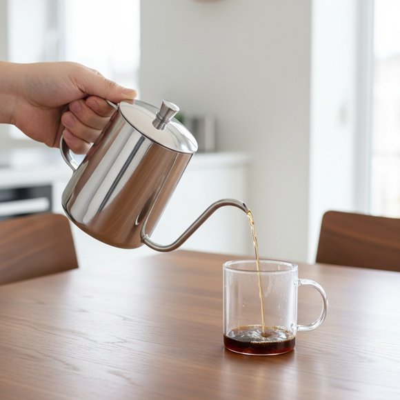 unbranded Kettle Para Café Y Té De Acero Inoxidable Con Control De Y Mango Cómodo Plata