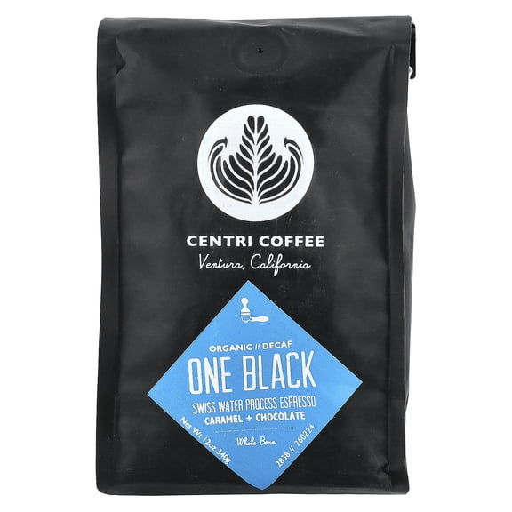 Cafe Altura Centri Coffee, Organic One Black, Caramel   Chocolate, Whole Bean, Decaf, 12 oz (340 g)