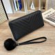 thumbnail image 1 of Ladies Zip Wallet and Cell Phone Clutch with RFID Blocking, PU Vegan Leather (Black), 1 of 4
