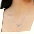 thumbnail image 3 of JeenMata Enchanting Love Real Diamond Pendant Necklace in 18K White Gold over Silver, 3 of 6
