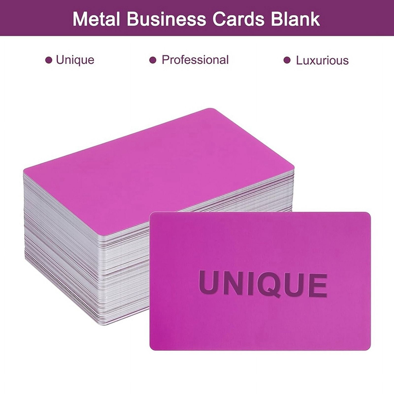 200Pcs Metal Business Card Blanks,1/64 INCH Thick 3.4x2 Inch Aluminum Laser-Engraving Materials Cards