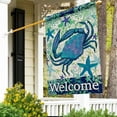 thumbnail image 4 of Welcome Summer Coastal Crab Small Decorative Garden Flag, Hawaiian Beach Starfish House Yard Ocean Nautical Outside Decoration, Tropical Sea Seasonal Outdoor Decor Double Sided 12x18, 4 of 6