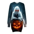 thumbnail image 5 of Taqqpue Halloween Print Hoodie Dress for Women Ghost Pumpkin Witch Mini Dresses Halloween Costume Long Sleeve Outfit Cosplay Halloween Party Dress with Pockets, 5 of 7