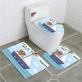 thumbnail image 1 of GOHAO Ahoy Its a Boy Cute Baby Shower Theme Its a Boy in Nautical Style Bear and Bird in 3 Piece Bathroom Rugs Set Bath Rug Contour Mat and Toilet Lid Cover, 1 of 2