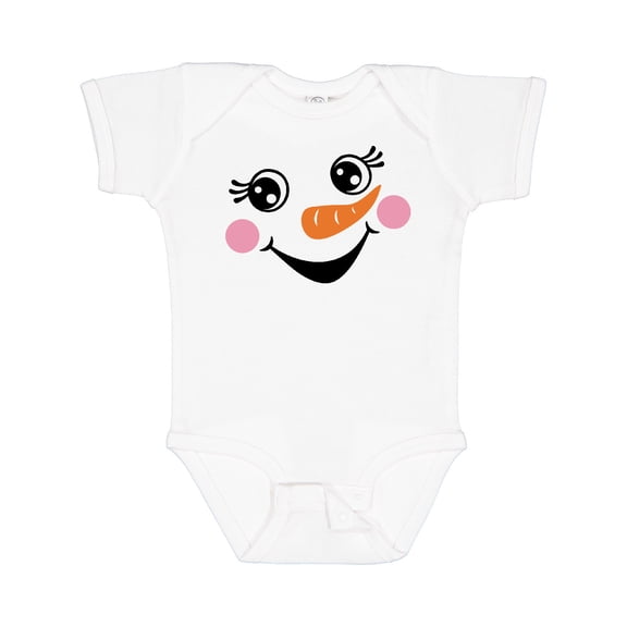 Inktastic Cute Snowman Girl Face Girls Baby Bodysuit