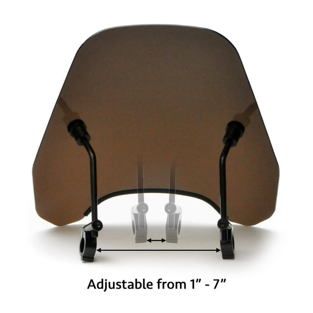 Krator 15" Smoke Tinted Windscreen Windshield Compatible with Yamaha XJ 550 R Seca (1981-1983) Fits 7/8" or 1" Handlebars