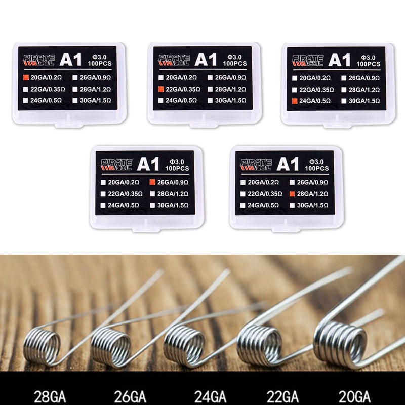 (22GA/0.35Ω)100Pcs/box A1 Coil Wire Heating Resistance Premade Coils